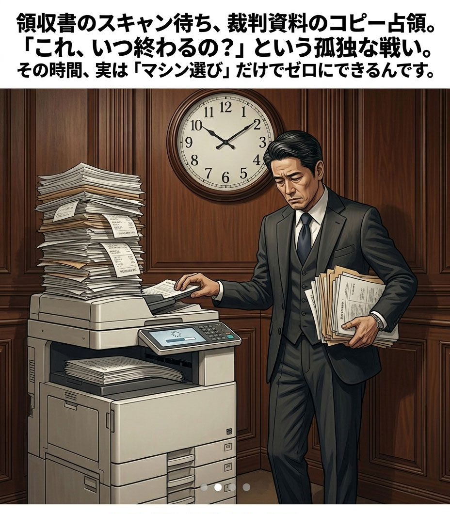 士業事務所の複合機悩み2：大量書類のスキャン時間ロス
